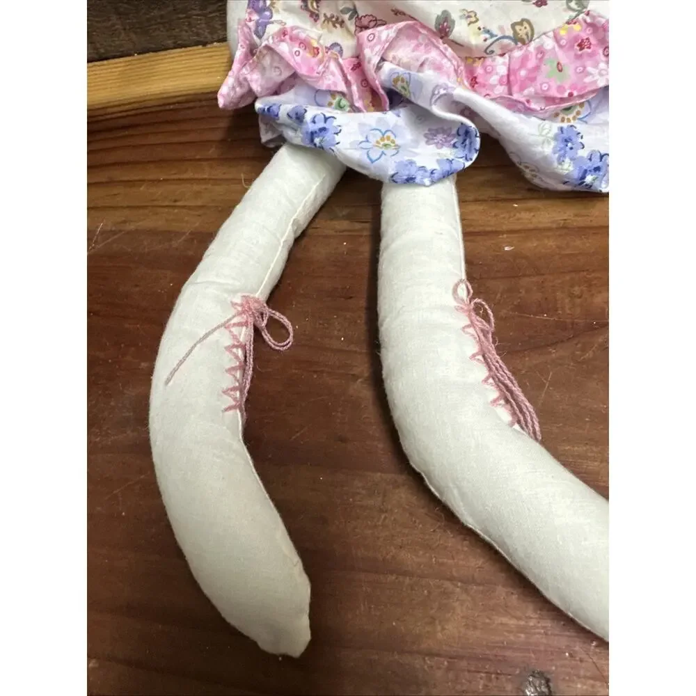 Easter Bunny Rag Doll in Flower Print Dress Shelf Sitter 18” Pier 1